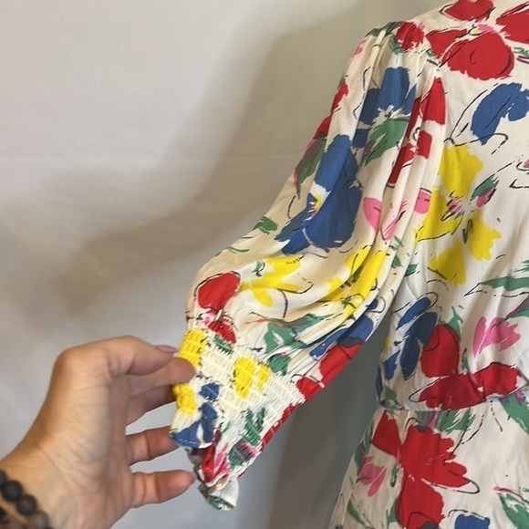 RIXO for Target Floral Mock Neck Cascade Ruffle Dress - Picture 12 of 13